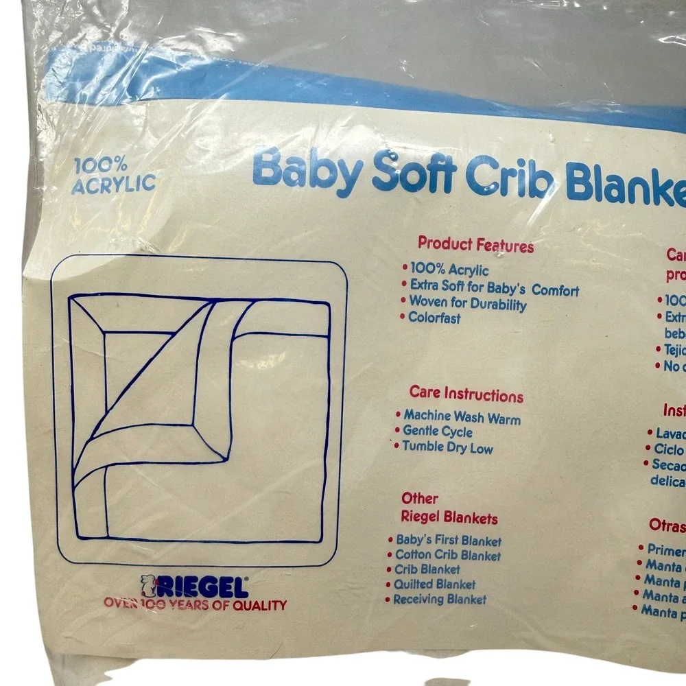 Riegel Crib Blanket Kids 36x45 White Red NEW‎ Vintage Embroidered ABC Animals